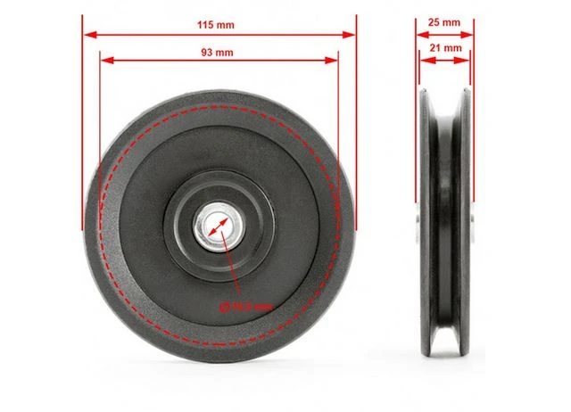 115-mm Seilrolle - Umlenkrolle
