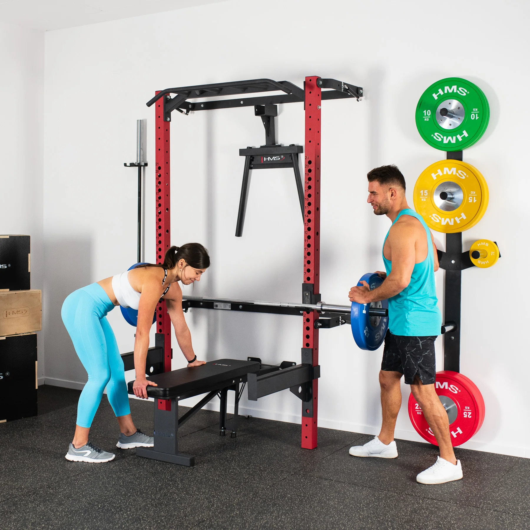 HMS KLT22 Wall Rack SET Rot - schwarz