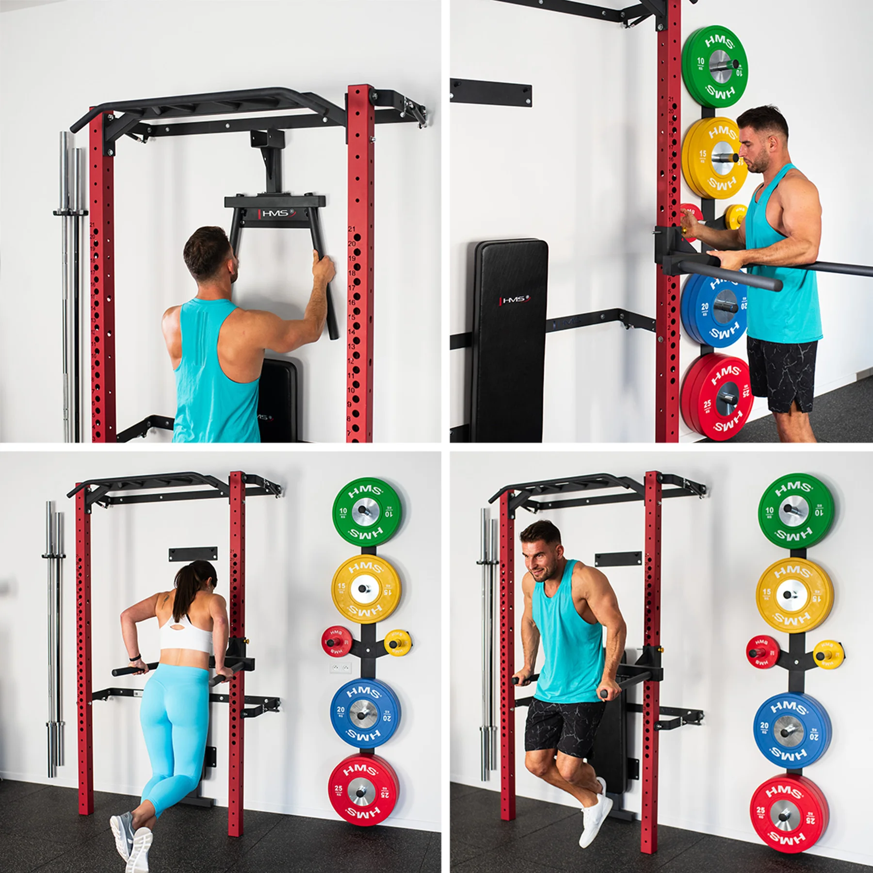 HMS KLT22 Wall Rack SET Rot - schwarz