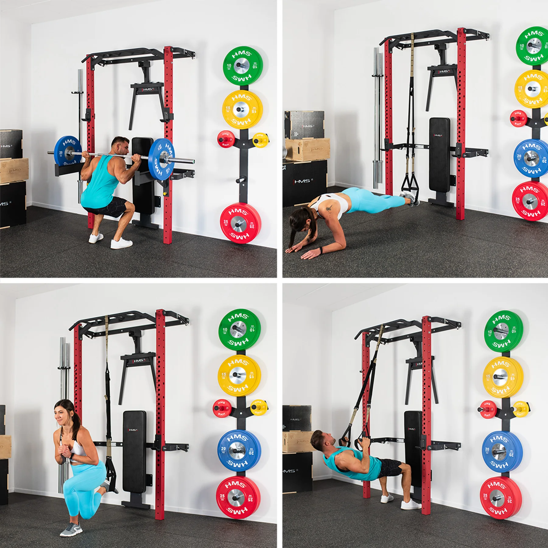 HMS KLT22 Wall Rack SET Rot - schwarz