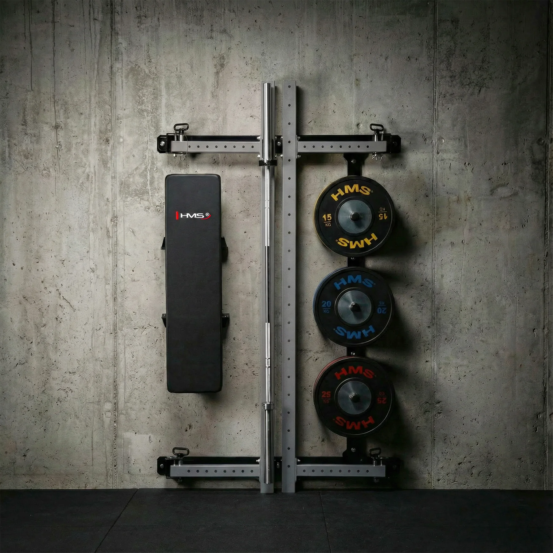 HMS KLT34 WALL-POWER-RACK grau - schwarz