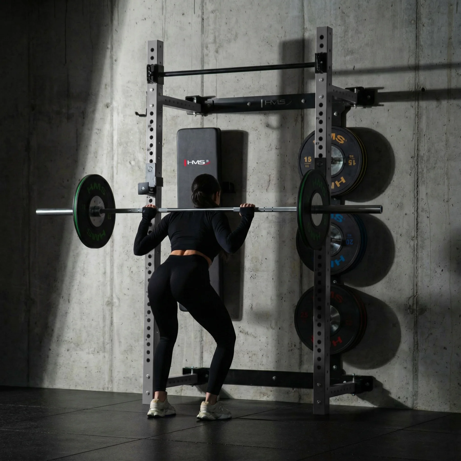 HMS KLT34 WALL-POWER-RACK grau - schwarz