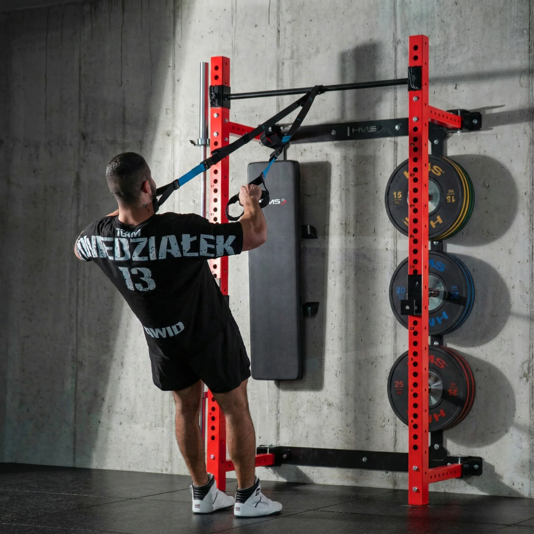 HMS KLT34 WALL-POWER-RACK rot - schwarz